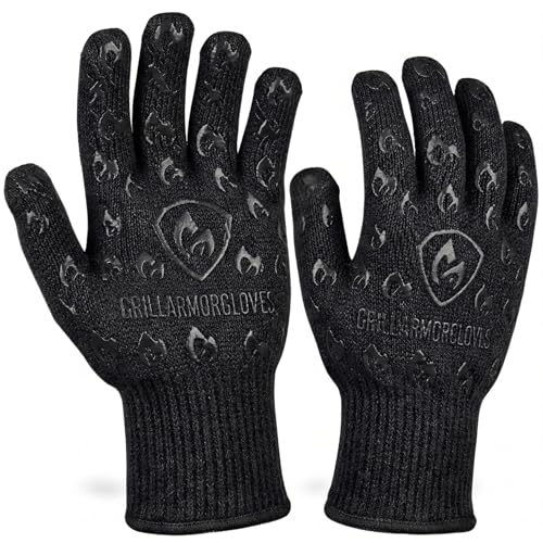 Grill Armor Oven Gloves with Fingers – Extra Long Cuff, 932°F Heat,