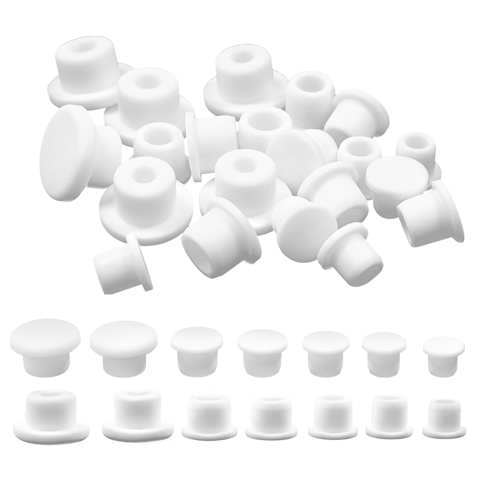 Photo 1 of 21pcs 7 Sizes Silicone Salt And Pepper Stoppers Plugs, Reusable Salt And Pepper Stoppers Replaceable Stoppers For Salt And Pepper Shakers 10/11/12/13/14/15/16mm - Seals Tight, Soft, Wear Resistant.