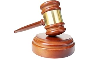 AZOFIA Handmade Wooden Gavel and Block Set Perfect Desk Accessory for Chairmen of The Board Auction Lawyer Judge Auction Sale Meetings Local Club Presidents (Round Block)