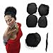YONNA Hair 4pcs/lot Tight Afro Kinky Bulk Hair 100% Human Hair For DreadLocks,Twist Braids Jet Black,#1,8