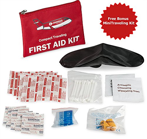 Crossaid-First-Aid-kit-160-Piece-for-Medical-Emergency-Bonus-46-Piece-Traveling-First-Aid-Kit-Includes-Survival-Paracord-Bracelet-for-Home-Office-car-Outdoors-Boat-Camping-Hiking-Daycare