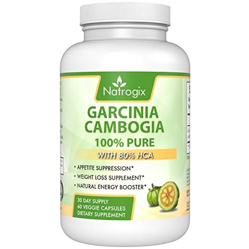 Natrogix 100% Pure Garcinia Cambogia Extract With HCA Highest Potency Garcinia Cambogia Weight Loss Fast Diet Pill with HCA BLAST Appetite Suppressant and Fat Burner Supplements (60 Capsules)