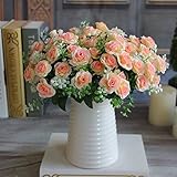 Pretty Charming Delightful 15 Buds 1 Bouquet Mini Rose Artificial Silk Flower Bride Bridal Home Decal