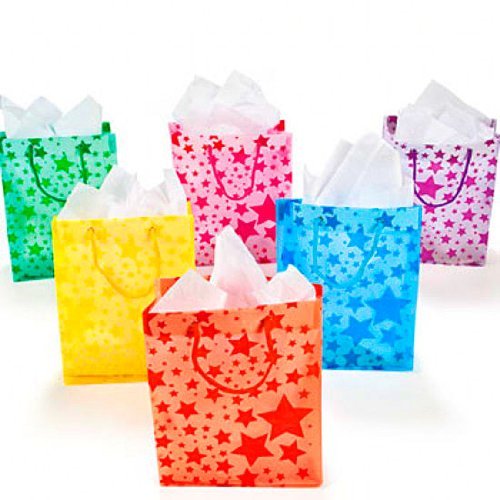 UPC 887600146266, Frosted Star Gift Bags (1 dz) Color: Assorted Colors, Lark, Amuse, Trifle, Tw...