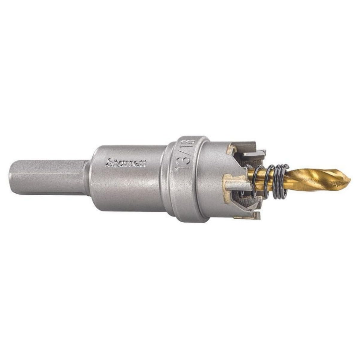 Starrett Tungsten Carbide Tipped Hole Saw - SM21 Sheet Metal Cutter With Arbor & Pilot Drill Bit - For Drilling Stainless Steel Aluminum Alloy - 21 mm