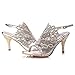 VELCANS Womens Handmade Studded Rhinestone Peacock Shaped High Heels Prom Wedding Occassions Sandals