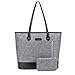 UTOTEBAG Women 15.6 Inch Laptop Tote Bag Notebook Shoulder Bag Lightweight Multi-Pocket Nylon Business Work Office Briefcase for Computer/MacBook/Ultrabook (Grey)