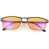 MIRYEA Blue Light Blocking Glasses UV400 Sunglasses Computer Gaming Eyeglasses Eye Protection Metal Eyewear for Men and Women