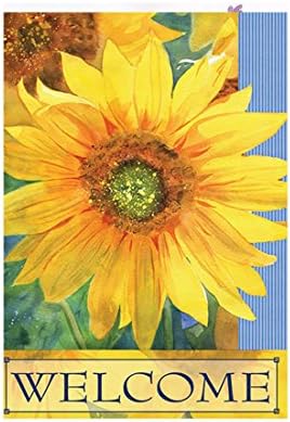 Summer Garden Decor Welcome Sunflower Pattern Banner Outdoors Flags Of Double Sided Waterproof And Fade Resistant Printed banners 28 X 40 Inch 100% Polyester