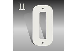 SPNO1-MS 6 Inch White Metal Letters, Modern House Numbers for Outside, White Door Mailbox Numbers, Metal House Address Letter and Number for Office Apartment Outside (0)