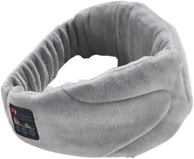 Wiiguda@ Sleep Eye Mask Eye Shade with Wireless Headphones Bluetooth 4.0 Sleep Stereo Headset Music Headset Earpiece Washable for Travel Siesta – Grey