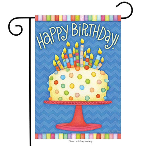 Happy Birthday Garden Flag Cake Candles 12.5″ x 18″ Briarwood Lane