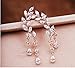 CZ Crystal Leaves Ear Cuffs Climber Earrings Sweep up Ear Vine Wrap Pins 1 Pair