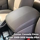 Center Console Cover for 2009-2015 Honda Pilot Armrest Cover Replacement Leather Console Lid