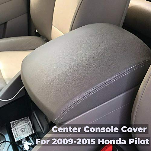 Center Console Cover for 2009-2015 Honda Pilot Armrest Cover Replacement Leather Console Lid