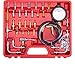Orion Motor Tech Professional Fuel Injection Pressure Tester Gauge Tool Kit with Complate Adapter Fitting Set,Dual Scale for Max 140 PSI (10 Bar)