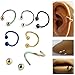Adecco LLC 10x Multifunction Stainless Steel S Twist Nose Lip Ring Earring Piecring Jewelry 20Gauge