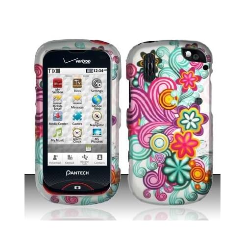 Purple Blue Wave Rubber Texture Pantech 8992 Hotshot Snap on Cell Phone