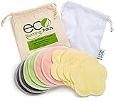 Washable & Reusable Nursing Pads | 10 Pack + 3 Bonuses | Organic Bamboo Round Breastfeeding Pads | Ultra-Soft Velvet Flower Pads | EcoNursingPads Multi-Pack | Perfect for Baby Shower Gift