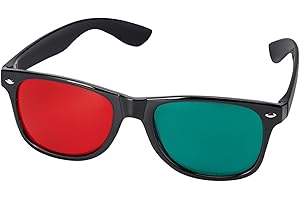 1PC 3D Glasses, Black Frame Red Green 3D Viewing Glasses for Dimensional Anaglyph TV Movie DVD Game and Amblyopia Training Ey