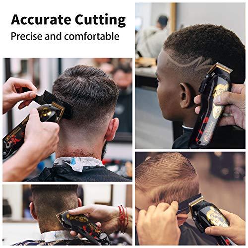 Cordless Hair Trimmer, BESTBOMG Professional Hair Clippers Beard Trimmer for Men Haircut Kit Rechargeable Barber Electric Shavers Hair Removal Tools with 2000mAh Li-Ion,6pcs Guide Combs