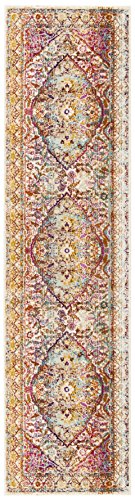 Safavieh Baldwin Collection BDN189A Ivory and Fuchsia Pink Vintage Bohemian Oriental Runner (2'2" x 8')