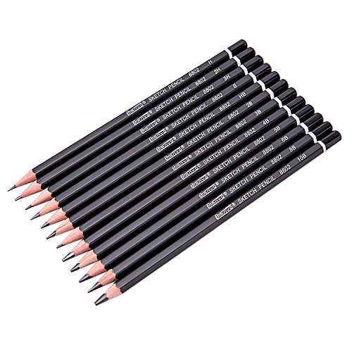 Bianyo Sketch Pencil Drawing Pencils Art Pencils Drawing Kit(12-Piece,3H, 2H, H, HB, B, 2B, 3B, 4B, 5B, 6B, 8B, 10B) - Thumbnail 3