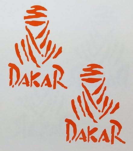Two Orange Paris Dakar Cairo Rally Vinyl Decals