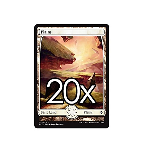 20 Battle for Zendikar Plains #252 Magic the Gathering Basic FULL ART Land Lot
