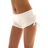 Micosuza Classical Women's Swim Boardshorts Beach Bikini Bottoms with Adjustable Ties 7 Color XS-XXL
