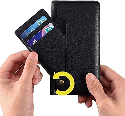 iPhone 6s Leather wallet Case Black with card holder and Stand iPhone 6 Leather Case (iphone6 black)