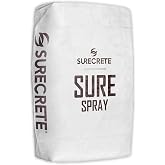SureCrete SureSpray Microcement Concrete Overlay | White | 45 lb | Trowelable &amp; Sprayable, Resurfacer for Interior &amp; Exterior Concrete Floors, Patios, Pool Decks &amp; Driveways