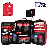 AIRSOFTPEAK First Aid Kit Labeled First Aid Essentials Kits 96 Pieces Waterproof Molle First Aid Bag Reflective Strip for Emergency at Home, Cars, Survival, Hiking, Travel