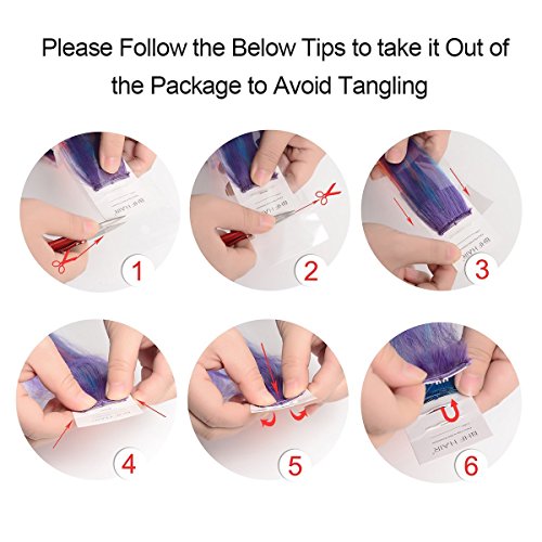 3 Hairpieces+Highlights+Straight+Colorful+Extensions