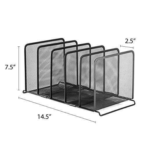 Halter File Organizer 5 Sections Mesh Metal File Holder Storage for