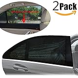 HOMEE Car Sun Shade Baby Back Seat Side Window Sun Shade UV Protection Stretchy Mesh Breathable Strong Translucency Universal All Car (99%) Size Protects Babies and Kids from The Sun - 2Pack Size S