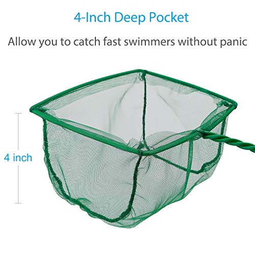 Pawfly 6 Inch Aquarium Fish Net Large Nylon Fishing Nets with Plastic