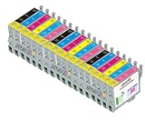 18 Pack Cartridges for Epson Artisan 600, Artisan 700, Artisan 710, Artisan 800 , Artisan 810 (Compatible T098 – T0981 Bk, C, M, Y, Lc, Lm), Office Central