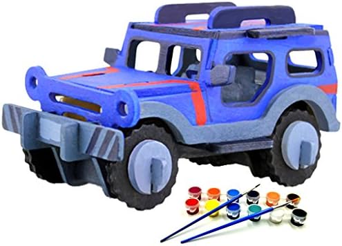 JEEP 3D Jigsaw Puzzle for Kids, Adult Puzzles, DIY Model Kids Paint Toy, Children’s Gift, Brain Teaser, Wooden Puzzle.