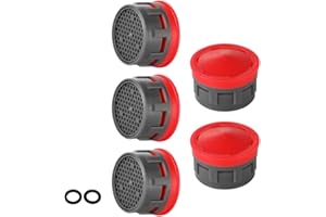 JQK Faucet Aerator, 2.2 GPM Flow Retrictor Insert Aerators Replacement Parts Only Work for Bathroom Sink Faucets 5 Pack, Standard Size, FAN22-P5