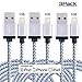 iPhone Charger, Everdigi 3Pack 10Foot Lightning Cable - 8 Pin Premium Nylon Braided Charging Cord Compatible with iPhone 7,7 Plus,6,6s,6 Plus,6s Plus,5,5s,5c,Se,iPad, iPod (GrayWhite)