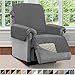 Sofa Shield Recliner Slip Cover with Patented Strap, Cushion Protector, Reversible Stain and Dog Tear Resistant Slipcover, Quilted Microfiber 28” Seat, Washable Covers for Dogs Pet Kids Charcoal Linen