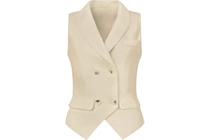 Allegra K Women's Suit Vest Double Breasted Business Lapel Dressy Waistcoat Vest
