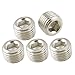 uxcell 1/4PT Male Thread Air Pipe Fittings Hex Socket Metal Connector Caps Silver Tone 5 Pcs