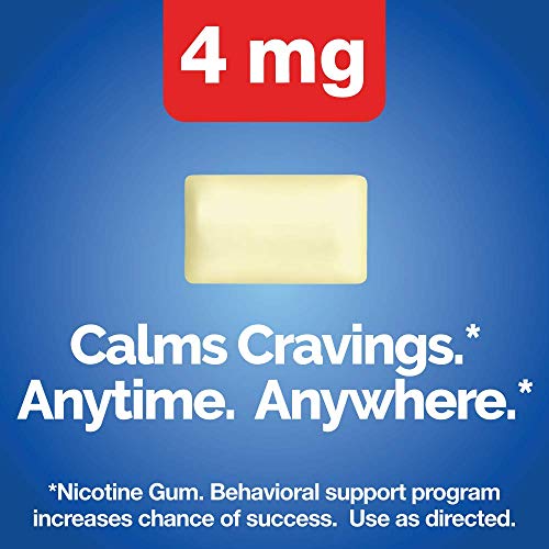 Basic Care Nicotine Polacrilex Gum, 4 mg (nicotine), Stop Smoking Aid, Original Flavor Uncoated, 220 Count