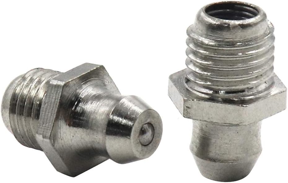 Dasunny 5 Pcs M8 Male Thread Grease Fittings, Straight-Type Grease Nipple Zerk Fittings