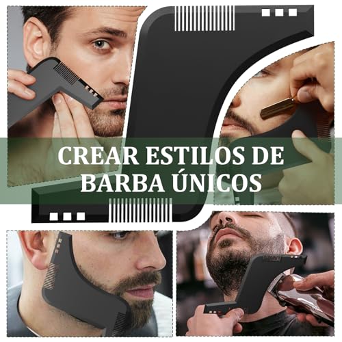 OranSee Kit Cuidado Barba 13 en 1 para Hombre, Incluye Alisador, Rodillo Microagujas, Aceite, Bálsamo y Accesorios para Crecimiento, Estilizado Natural, Juego de Regalo Hombre, Papa, Esposo, Amigo