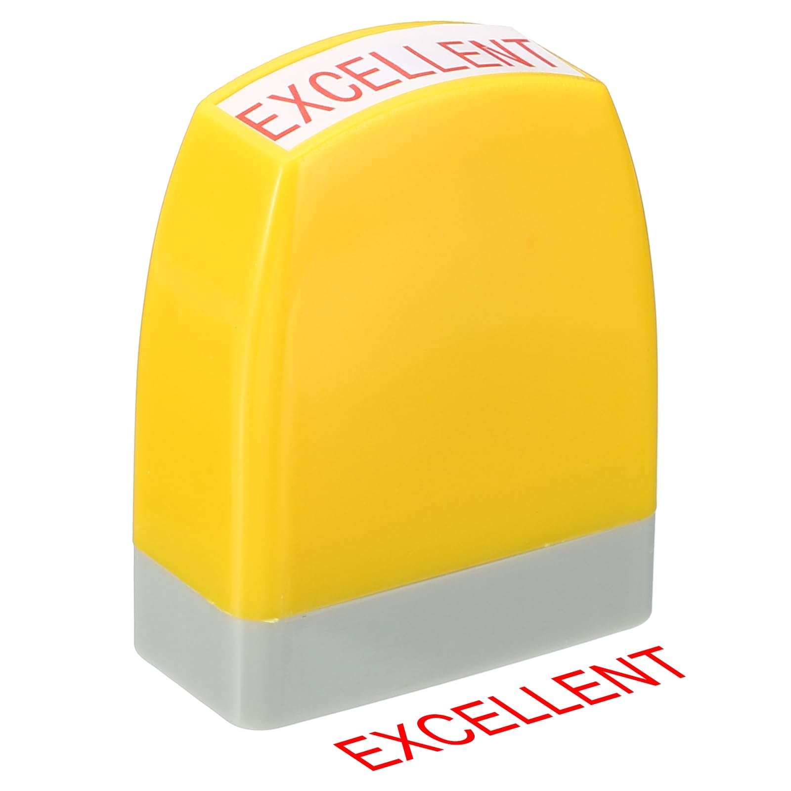 PATIKIL Excellent Notice Stamp Self Inking, Red Ink Office Stamps Pre Inked Message Stamp Refillable Business Stamp, Yellow