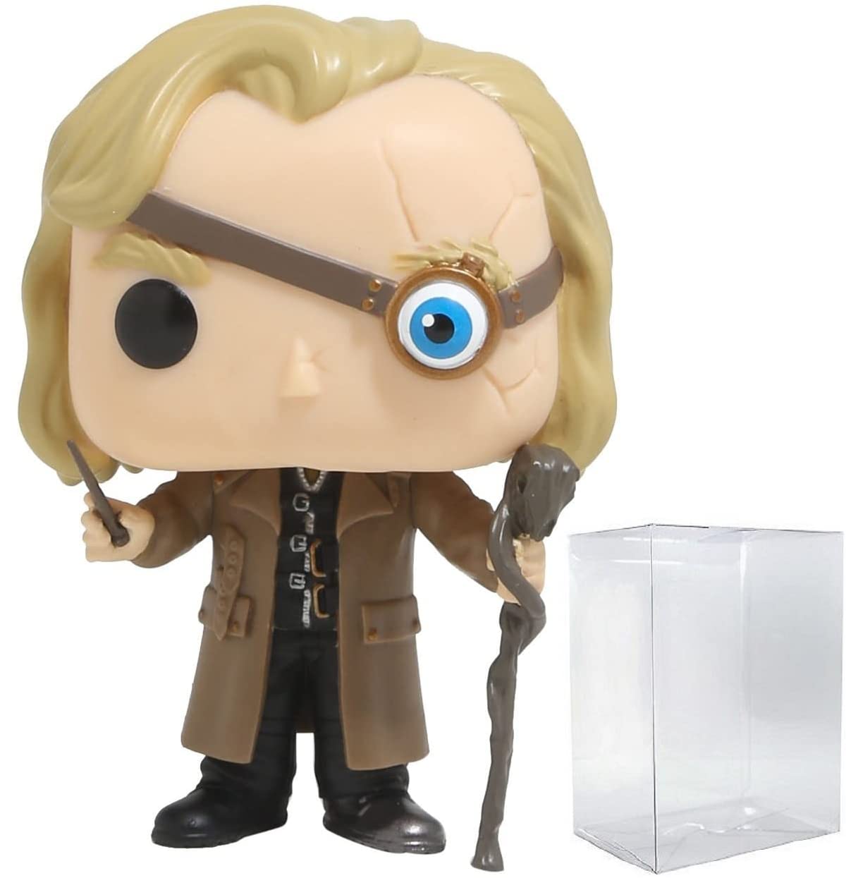 Harry Potter Mad-Eye Moody Funko Pop! Vinyl Figure (Bundled with Compatible Pop Box Protector Case), Black, 3.75 inches