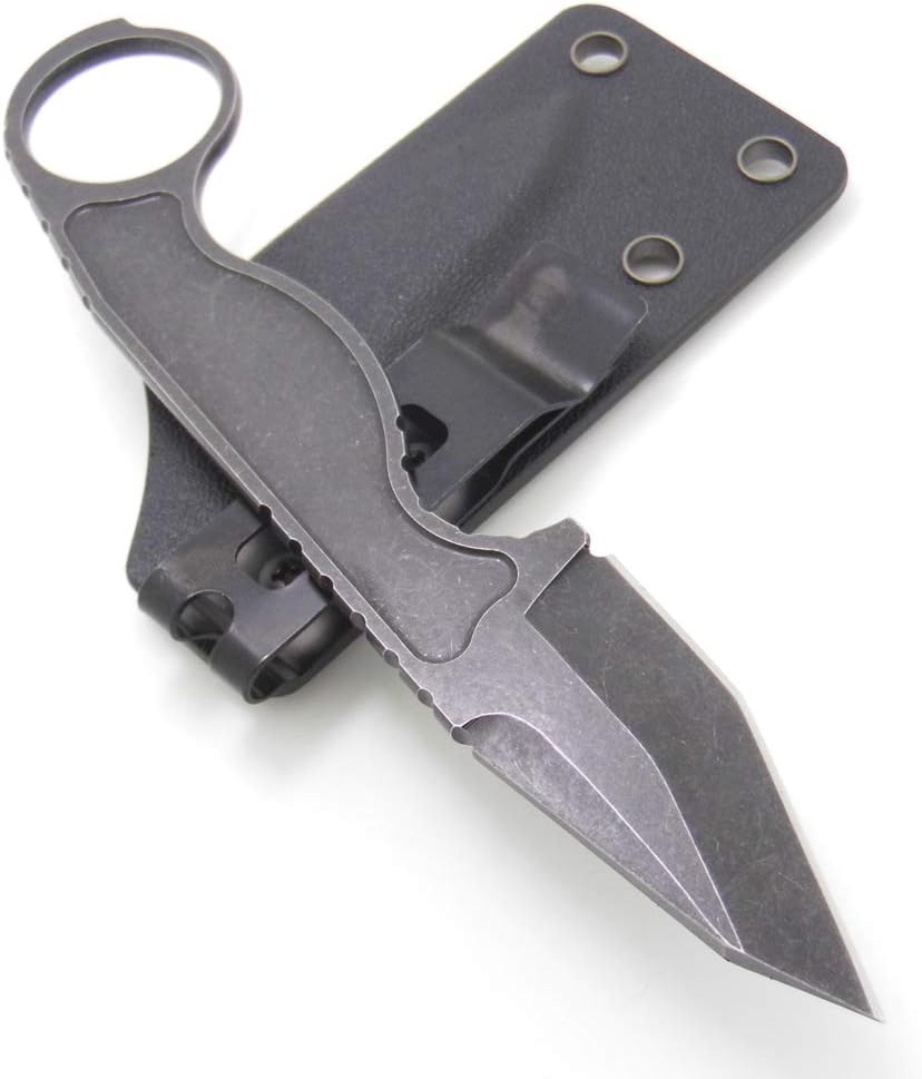 MASALONG Outdoor Camping Tactics Small Straight Knife Handle Ring Hole M132